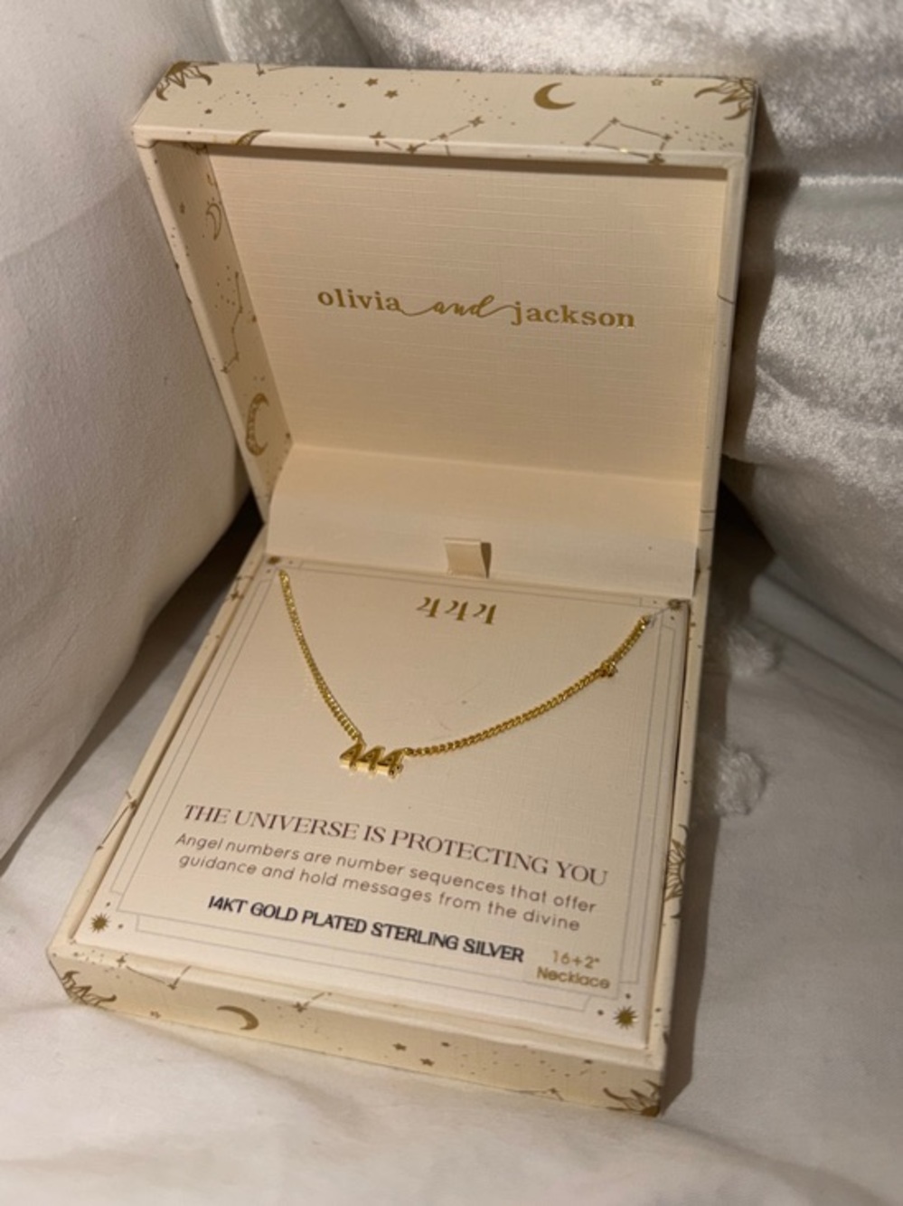 14kt Gold-Plated '444' Necklace - Gold